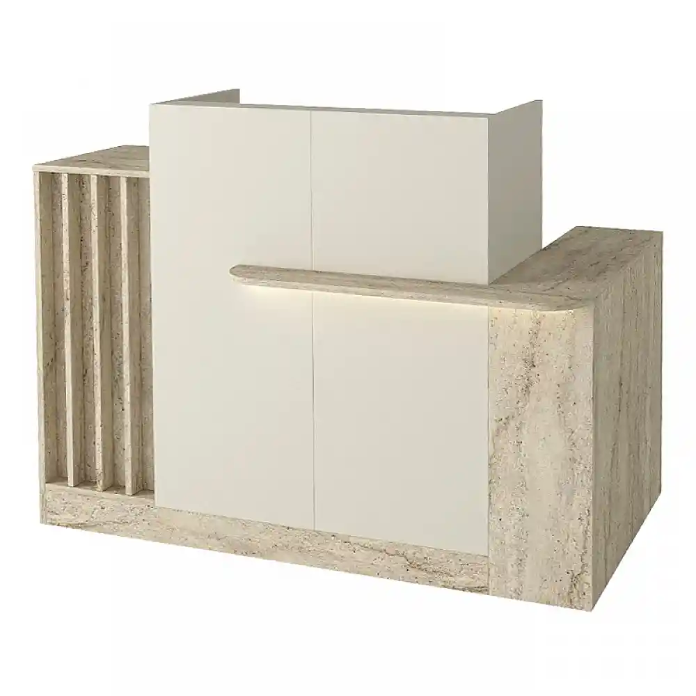 Γραφείο υποδοχής - reception Dayana Megapap με LED χρώμα travertine - sandstone 150x85,2x120εκ. | GP042-0391,1