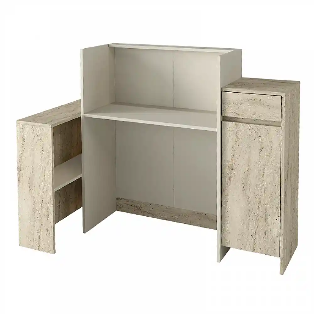 Γραφείο υποδοχής - reception Dayana Megapap με LED χρώμα travertine - sandstone 150x85,2x120εκ. | GP042-0391,1