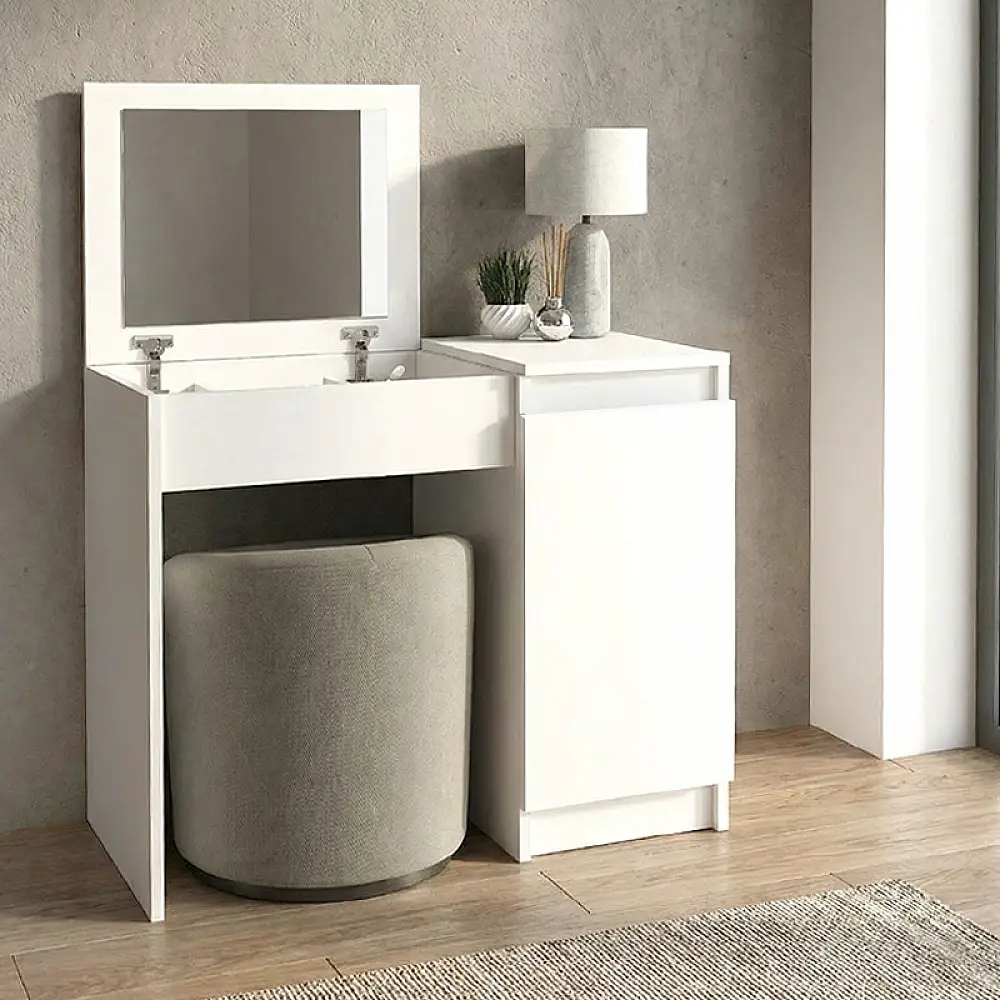 Τουαλέτα με καθρέπτη Huma Megapap χρώμα λευκό 90x45x118,2εκ. | GP042-0393,1
