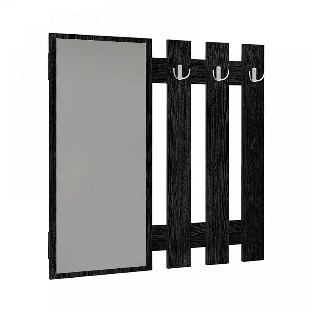Κρεμάστρα τοίχου με καθρέπτη Folin Megapap χρώμα sencron black 90x4x90εκ. | GP042-0395,2