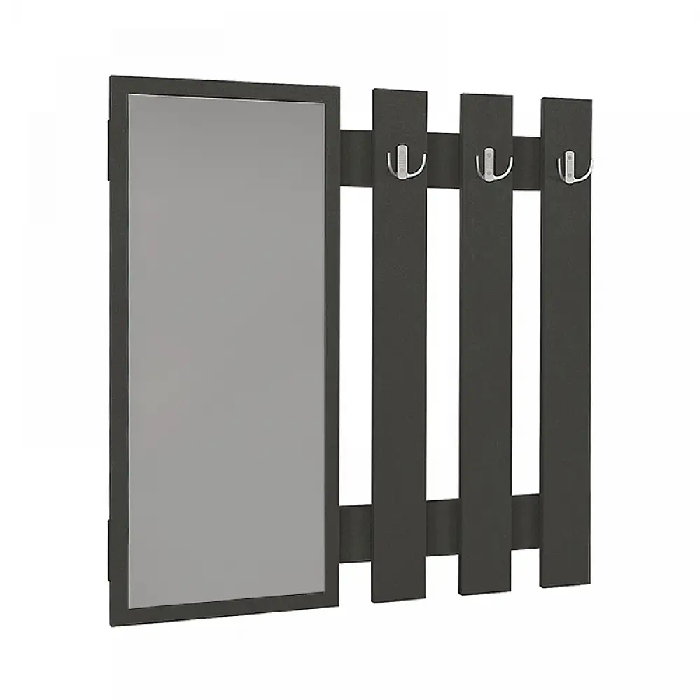 Κρεμάστρα τοίχου με καθρέπτη Folin Megapap χρώμα ανθρακί 90x4x90εκ. | GP042-0395,4