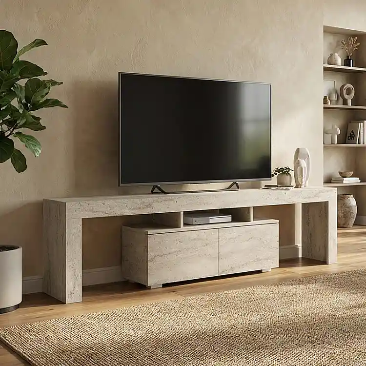 Έπιπλο τηλεόρασης Woodra Megapap χρώμα travertine 180x31,3x50,2εκ. | GP042-0396,1