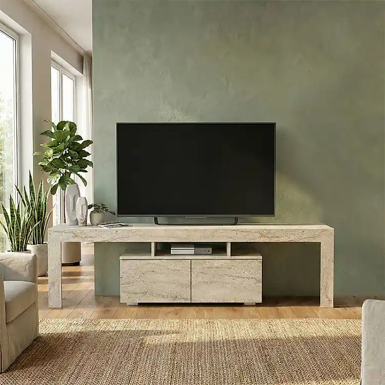 Έπιπλο τηλεόρασης Woodra Megapap χρώμα travertine 180x31,3x50,2εκ. | GP042-0396,1