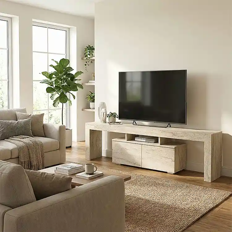 Έπιπλο τηλεόρασης Woodra Megapap χρώμα travertine 180x31,3x50,2εκ. | GP042-0396,1