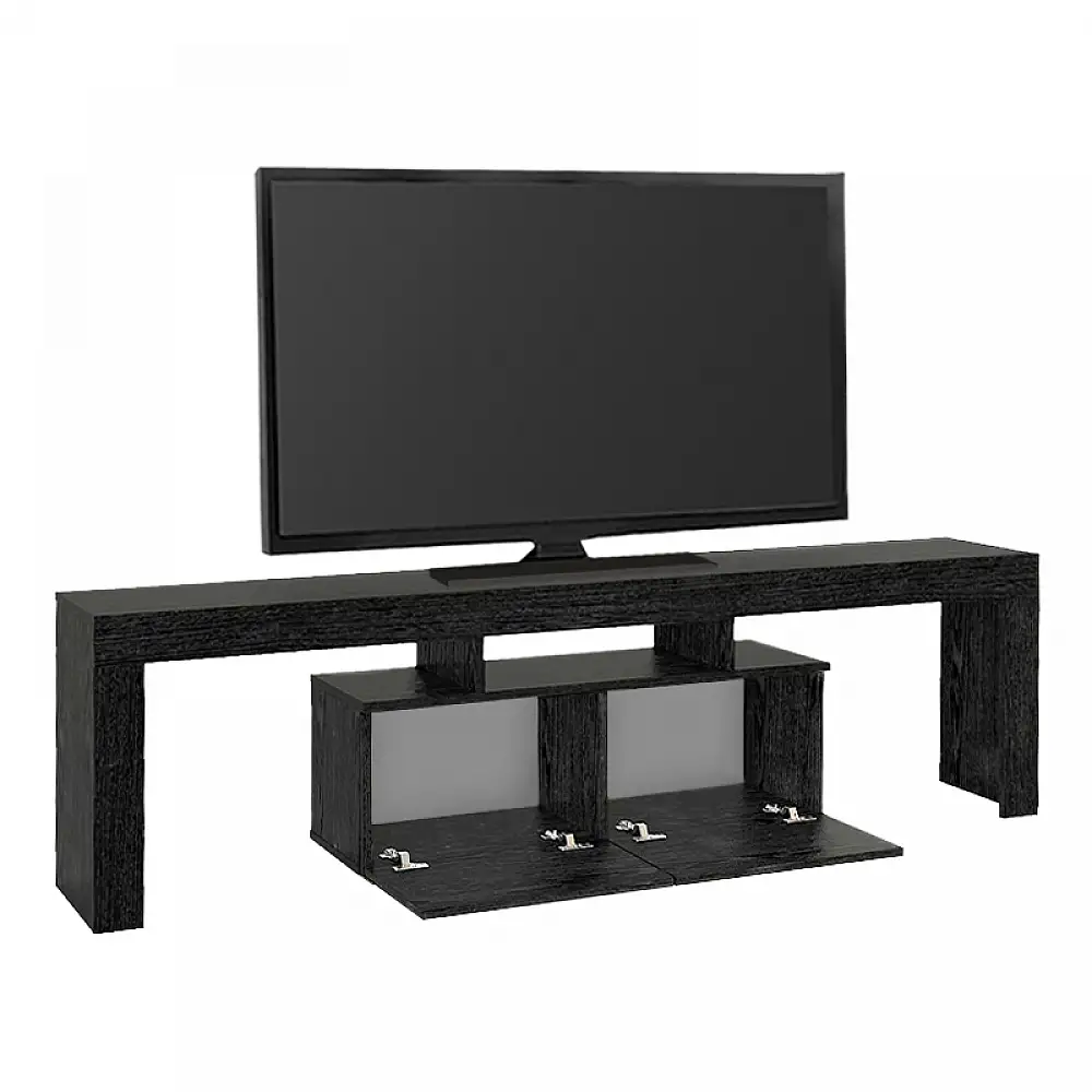 Έπιπλο τηλεόρασης Woodra Megapap χρώμα sencron black 180x31,3x50,2εκ. | GP042-0396,2