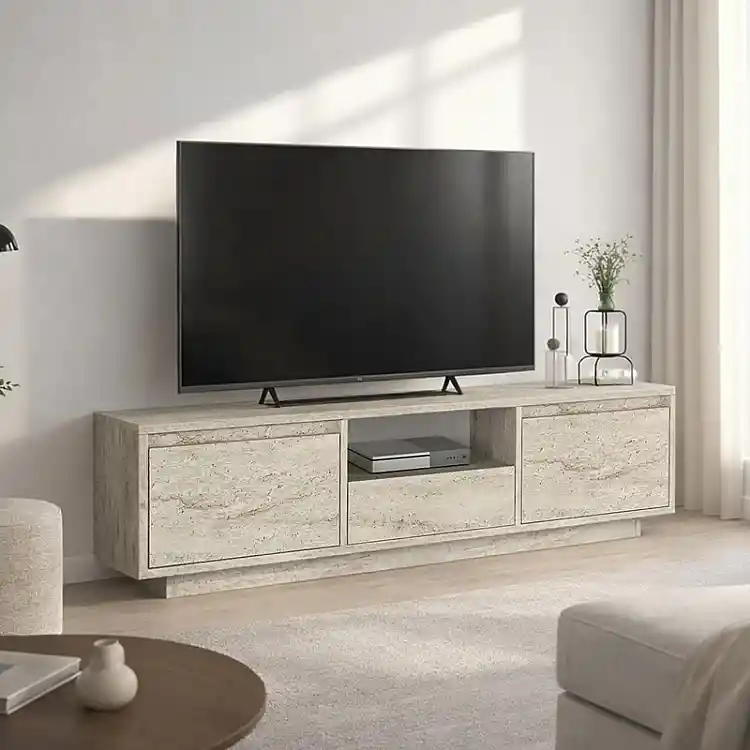 Έπιπλο τηλεόρασης Lumbera Megapap χρώμα travertine 160x29,5x42εκ. | GP042-0397,1