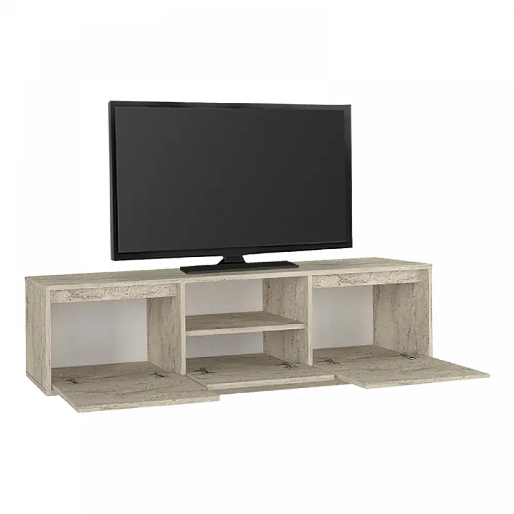 Έπιπλο τηλεόρασης Lumbera Megapap χρώμα travertine 160x29,5x42εκ. | GP042-0397,1