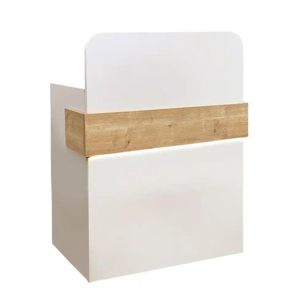 Γραφείο υποδοχής - reception Telmos Megapap με LED χρώμα λευκό - sapphire oak 90x43,6x119,2εκ. | GP042-0405,1
