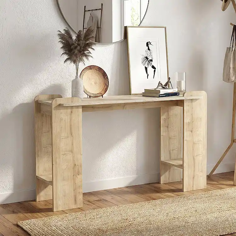 Κονσόλα Mendoza Megapap χρώμα sapphire oak - travertine 130,8x35x76,8εκ. | GP042-0408,1