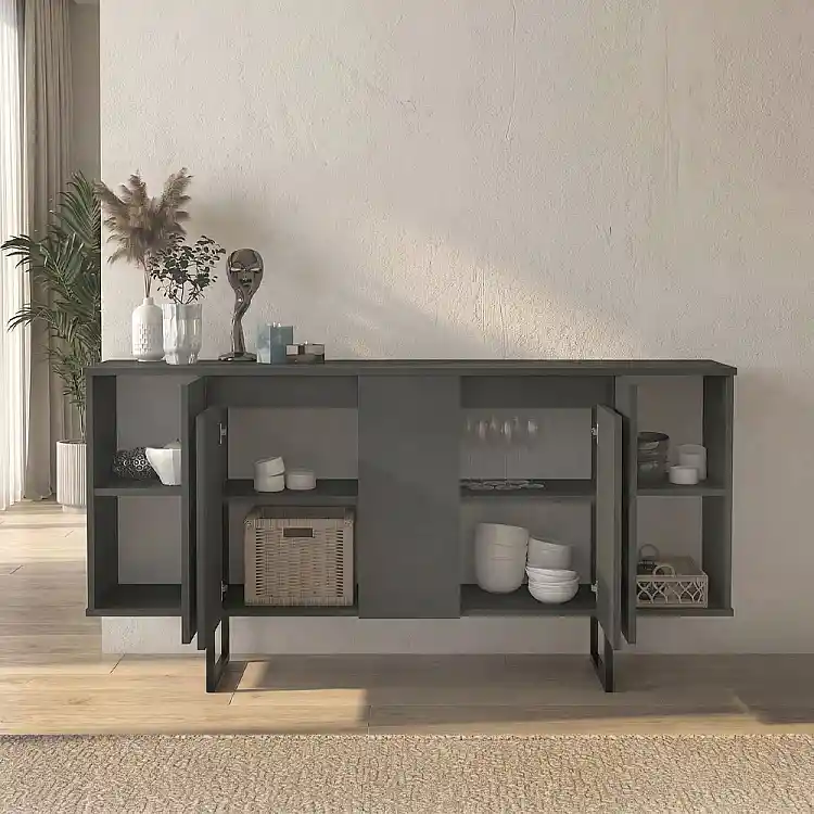 Μπουφές Orontes Megapap χρώμα ανθρακί 160x35,2x80εκ. | GP042-0410,2