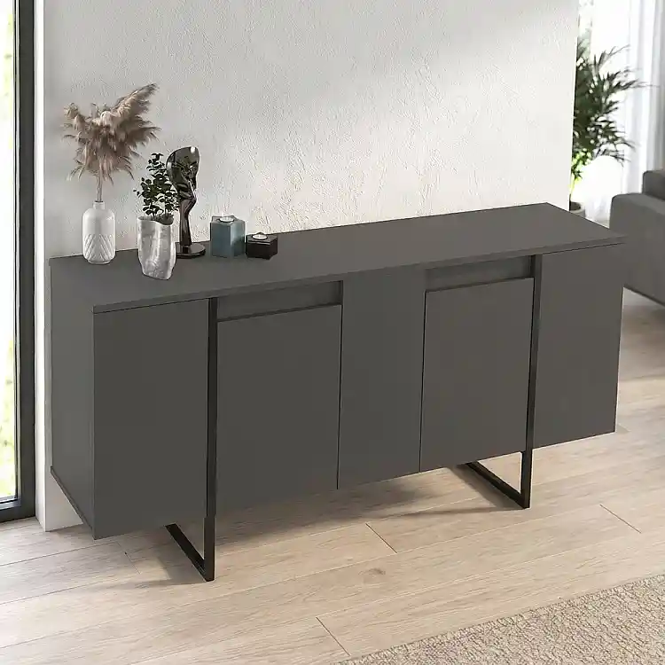 Μπουφές Orontes Megapap χρώμα ανθρακί 160x35,2x80εκ. | GP042-0410,2