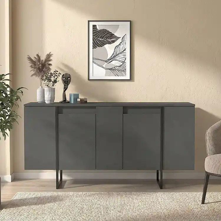 Μπουφές Orontes Megapap χρώμα ανθρακί 160x35,2x80εκ. | GP042-0410,2