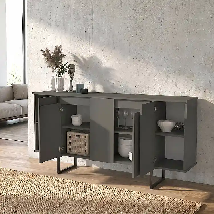 Μπουφές Orontes Megapap χρώμα ανθρακί 160x35,2x80εκ. | GP042-0410,2