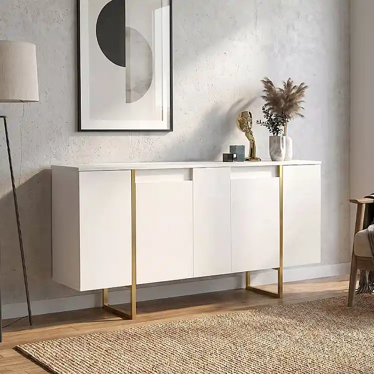 Μπουφές Orontes Megapap χρώμα λευκό - χρυσό 160x35,2x80εκ. | GP042-0410,4