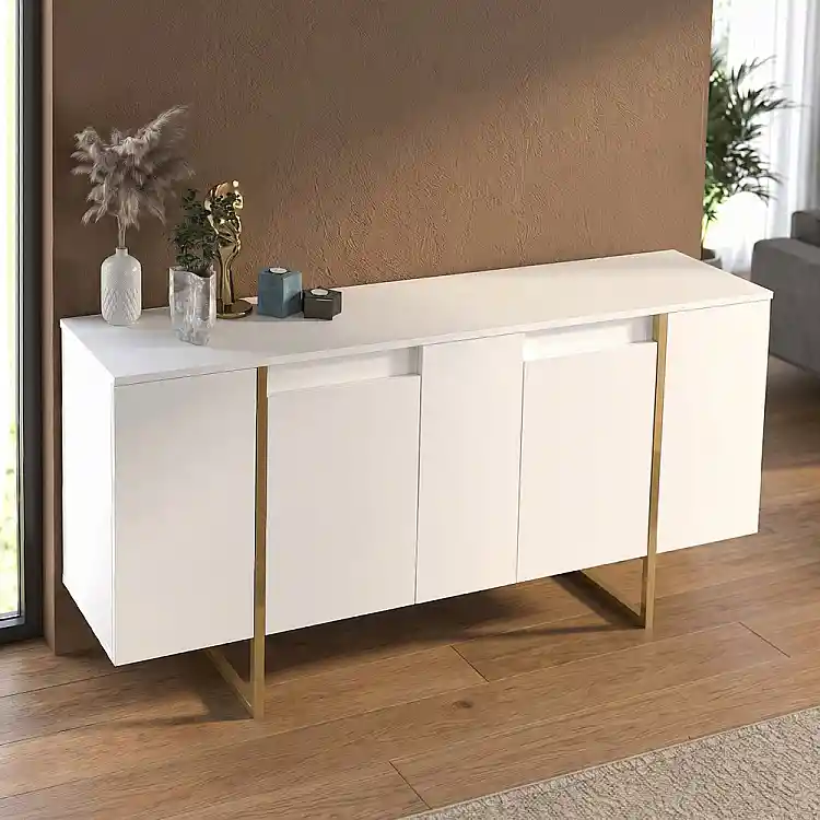 Μπουφές Orontes Megapap χρώμα λευκό - χρυσό 160x35,2x80εκ. | GP042-0410,4