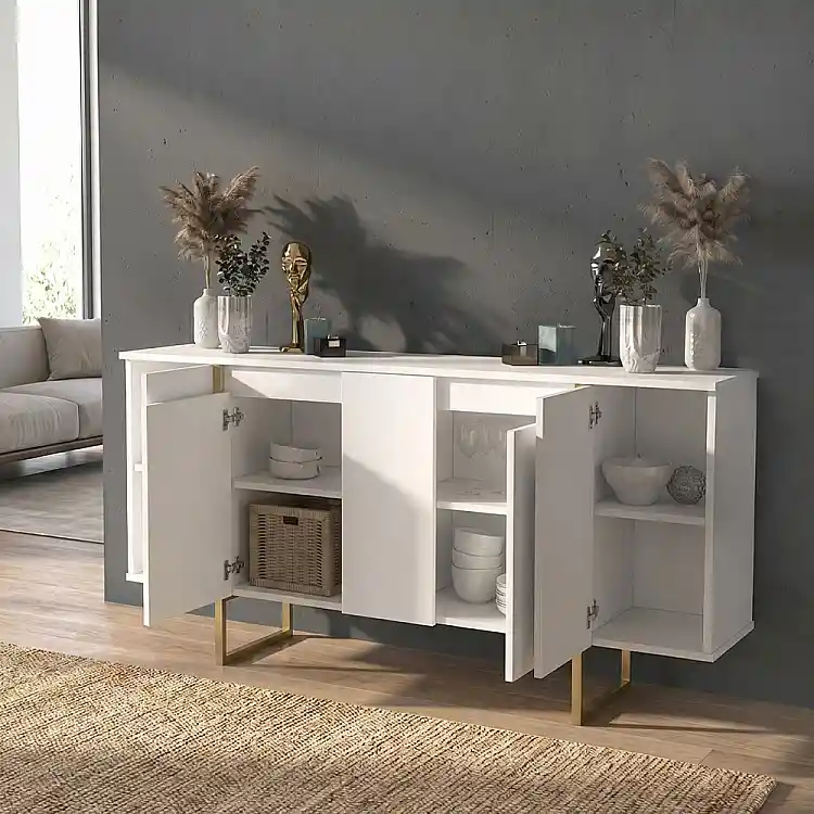 Μπουφές Orontes Megapap χρώμα λευκό - χρυσό 160x35,2x80εκ. | GP042-0410,4