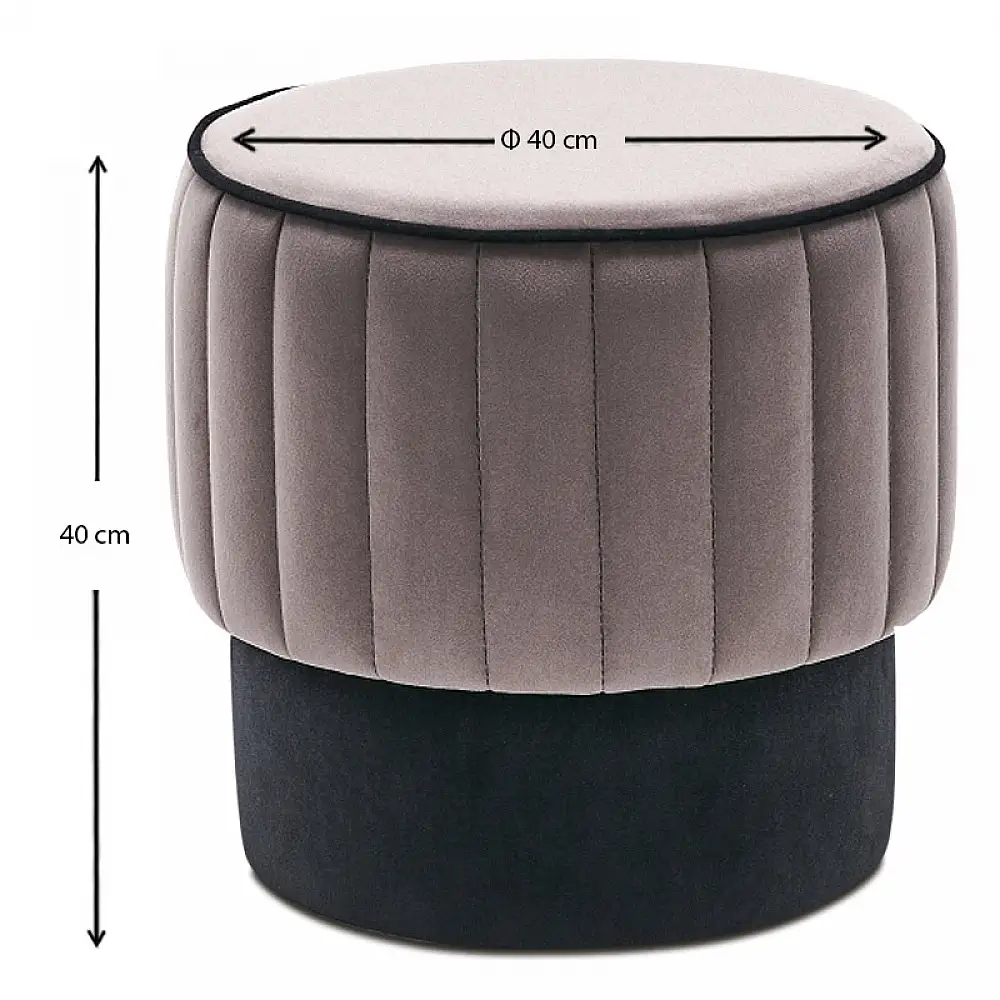 Σκαμπώ Rose Megapap βελούδινο χρώμα γκρι 40x40x40εκ. | GP043-0079,3