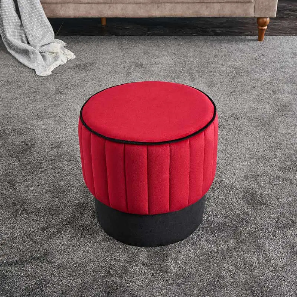 Σκαμπώ Rose Megapap βελούδινο χρώμα κόκκινο 40x40x40εκ. Σκαμπώ Rose Megapap βελούδινο χρώμα κόκκινο 40x40x40εκ.