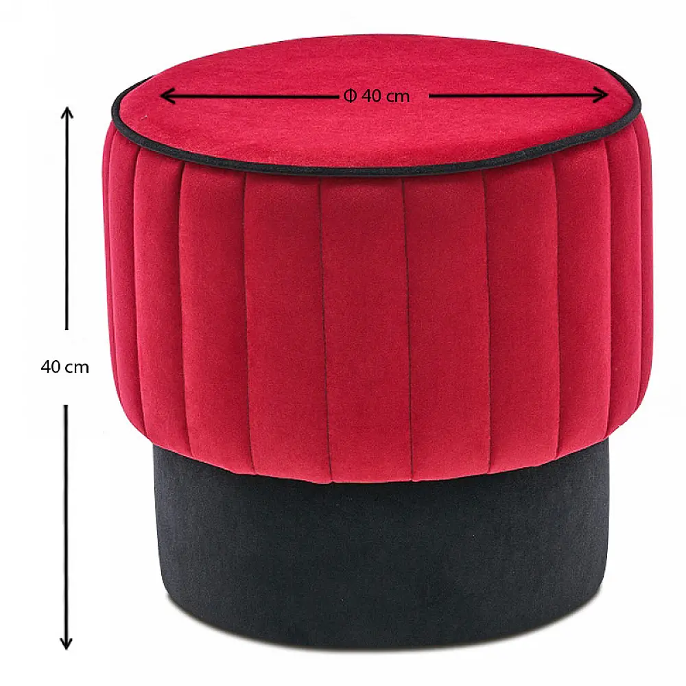 Σκαμπώ Rose Megapap βελούδινο χρώμα κόκκινο 40x40x40εκ. Σκαμπώ Rose Megapap βελούδινο χρώμα κόκκινο 40x40x40εκ.