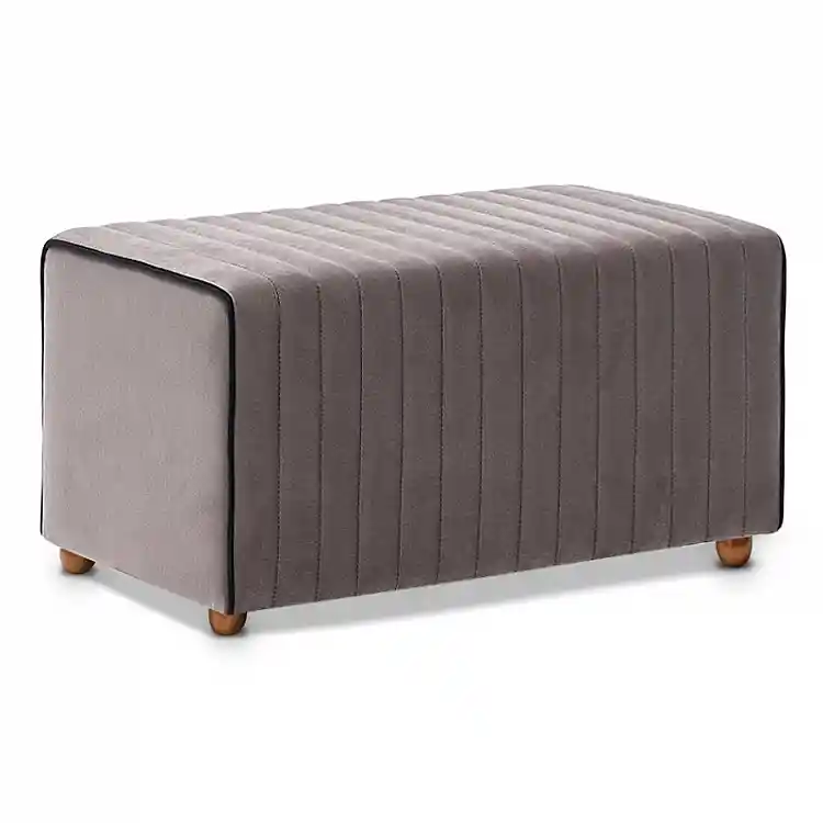 Σκαμπώ Mabel Megapap βελούδινο χρώμα γκρι 80x40x40εκ. | GP043-0088,4