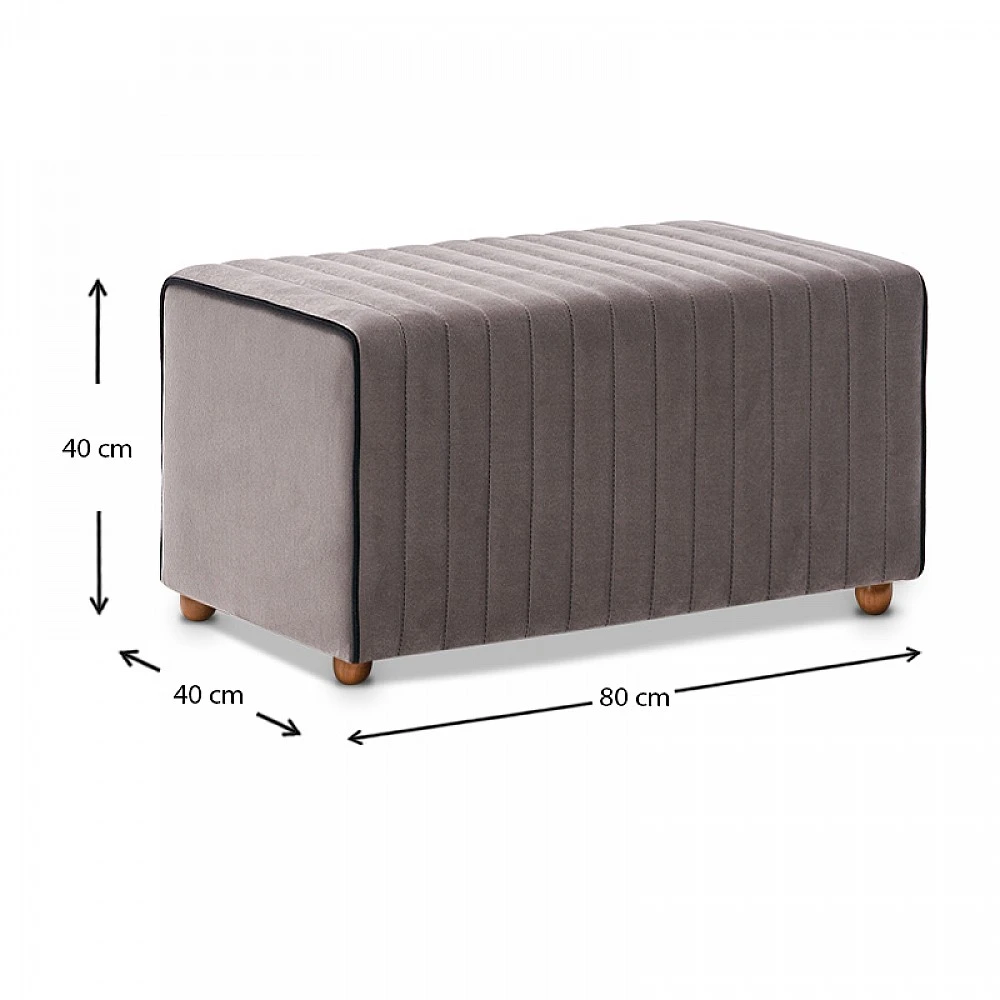 Σκαμπώ Mabel Megapap βελούδινο χρώμα γκρι 80x40x40εκ. Σκαμπώ Mabel Megapap βελούδινο χρώμα γκρι 80x40x40εκ.