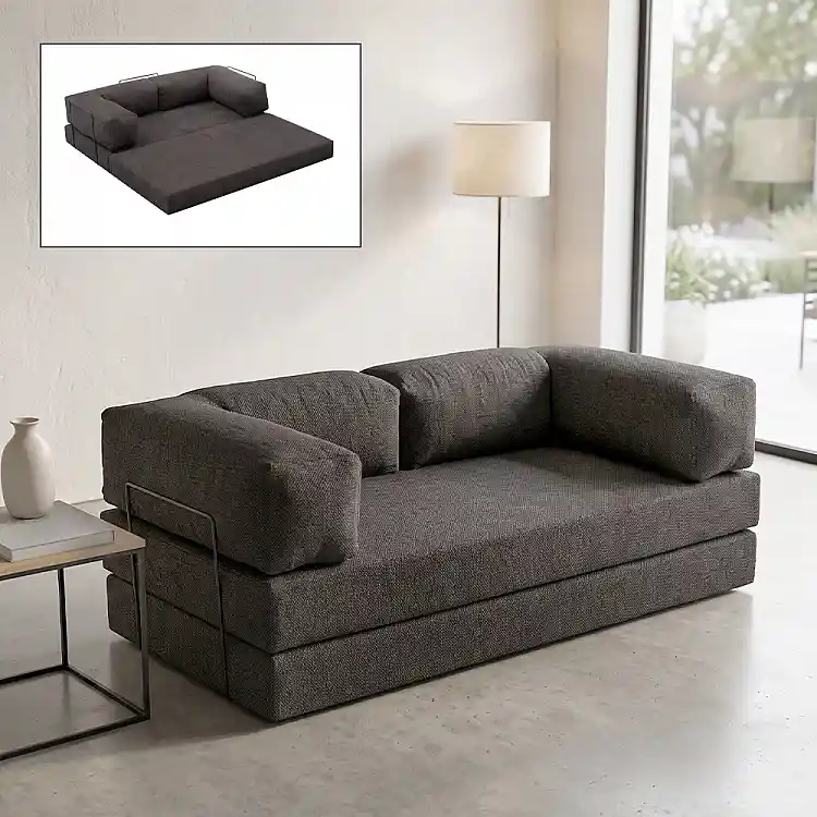 Καναπές - κρεβάτι Comfort Megapap τριθέσιος υφασμάτινος χρώμα ανθρακί 190x95x75εκ. | GP043-0104,1