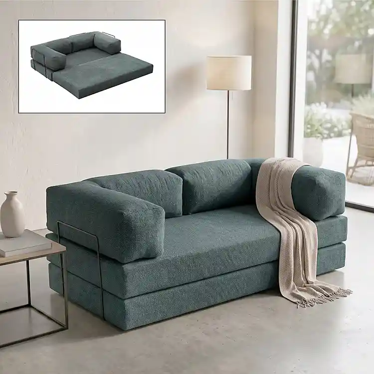 Καναπές - κρεβάτι Comfort Megapap τριθέσιος υφασμάτινος χρώμα μέντα 190x95x75εκ. | GP043-0104,4