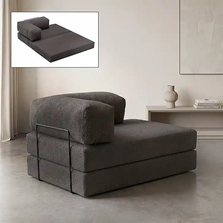 Καναπές - κρεβάτι Comfort Megapap διθέσιος υφασμάτινος χρώμα ανθρακί 140x95x75εκ. | GP043-0105,1