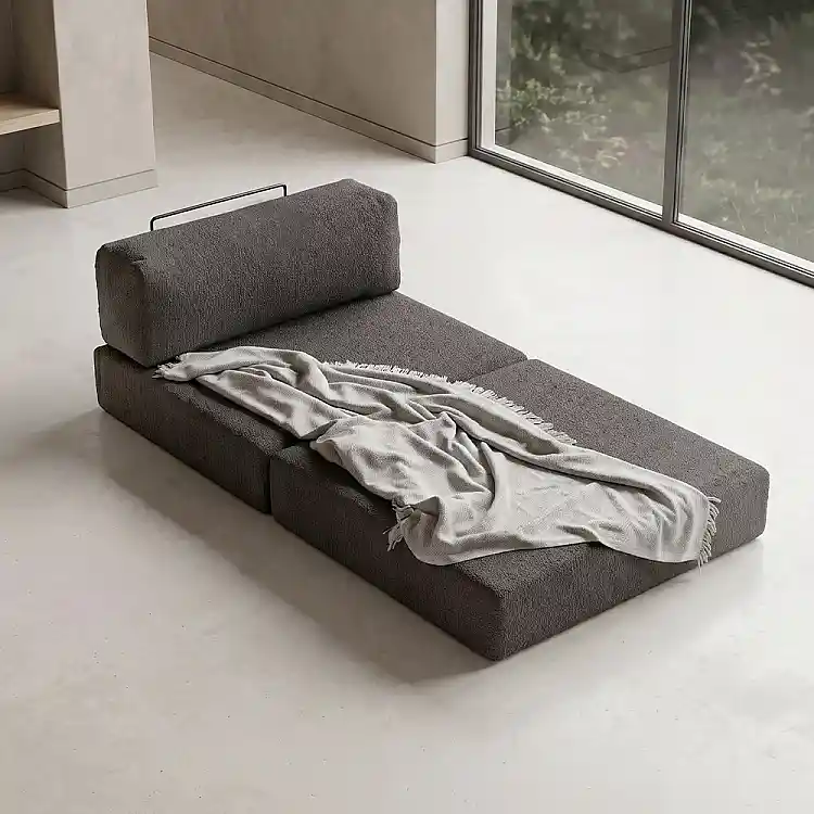Πολυθρόνα - κρεβάτι Comfort Megapap υφασμάτινη χρώμα ανθρακί 95x95x75εκ. | GP043-0106,1