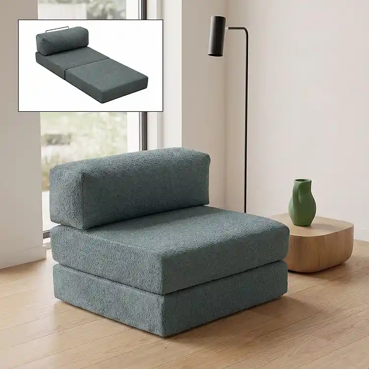 Πολυθρόνα - κρεβάτι Comfort Megapap υφασμάτινη χρώμα μέντα 95x95x75εκ. | GP043-0106,4