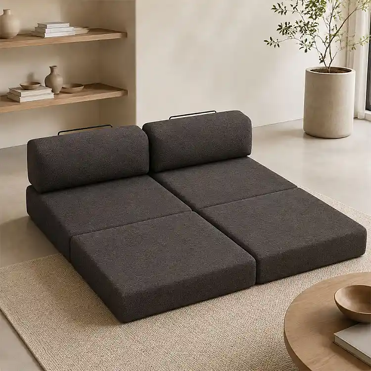 Καναπές - κρεβάτι Comfort Megapap τριθέσιος υφασμάτινος χρώμα ανθρακί 190x95x75εκ. | GP043-0107,1