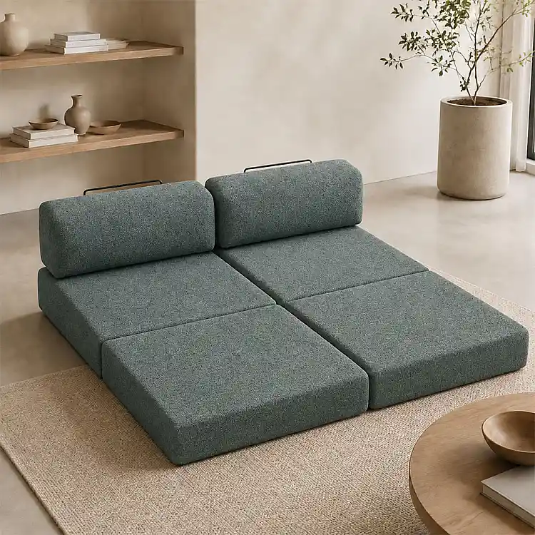 Καναπές - κρεβάτι Comfort Megapap τριθέσιος υφασμάτινος χρώμα μέντα 190x95x75εκ. | GP043-0107,4