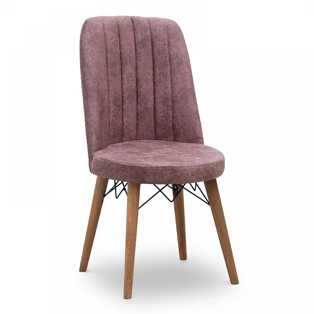 Καρέκλα τραπεζαρίας Alegra Megapap υφασμάτινη χρώμα σάπιο μήλο - καρυδί πόδι 46x44x91εκ. - GP044-0001,7