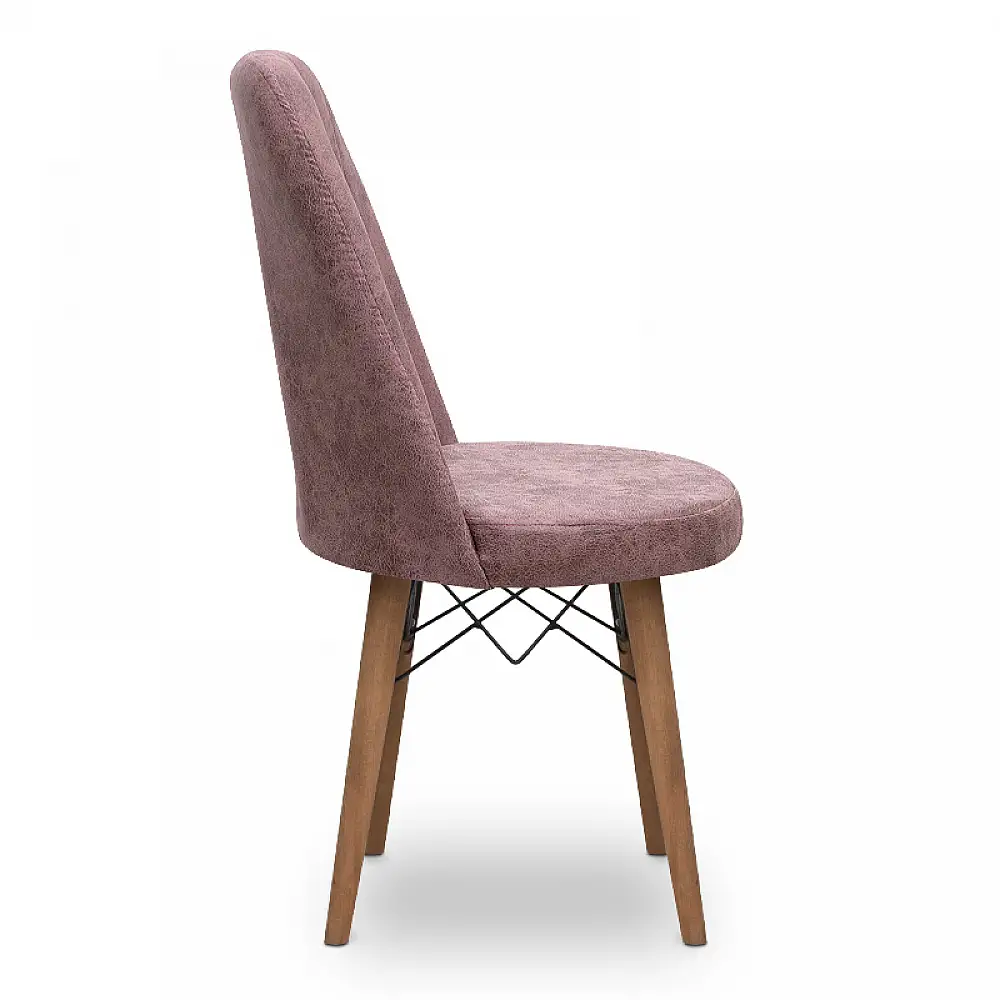 Καρέκλα τραπεζαρίας Alegra Megapap υφασμάτινη χρώμα σάπιο μήλο - καρυδί πόδι 46x44x91εκ. - GP044-0001,7