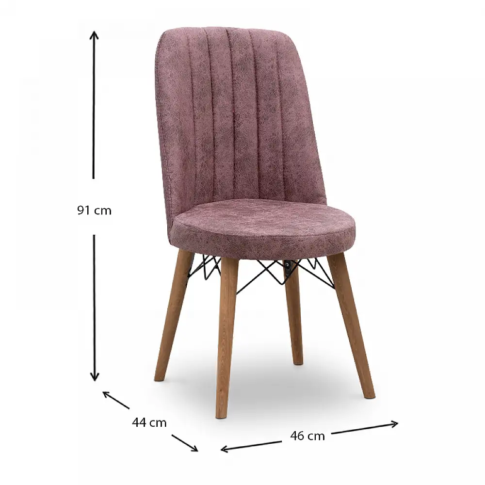 Καρέκλα τραπεζαρίας Alegra Megapap υφασμάτινη χρώμα σάπιο μήλο - καρυδί πόδι 46x44x91εκ. - GP044-0001,7