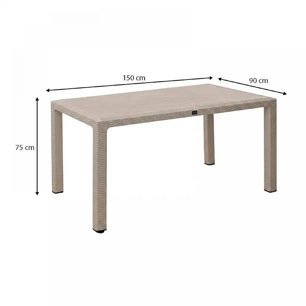 Τραπέζι πολυπροπυλενίου Kalan Megapap χρώμα cappuccino 150x90x75εκ. | GP046-0013,3