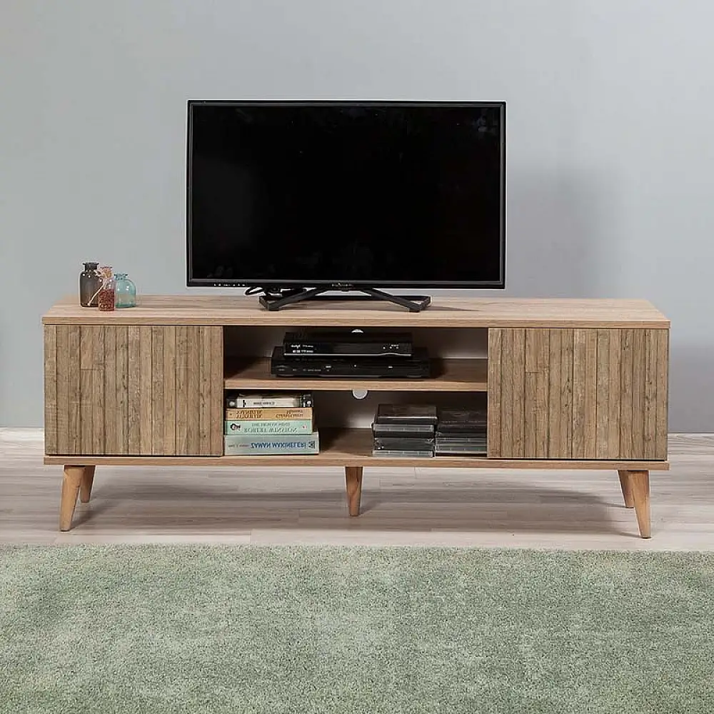 Έπιπλο τηλεόρασης Soho Megapap χρώμα sonoma 140x40x50 εκ. | GP052-0002,3