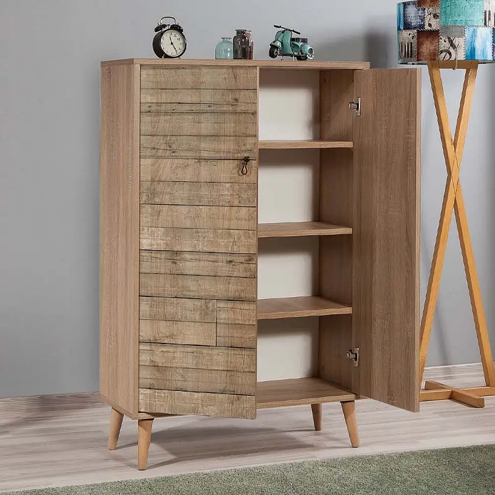 Παπουτσοθήκη - ντουλάπι Soho Megapap χρώμα sonoma 80x36x127εκ. | GP052-0004,3