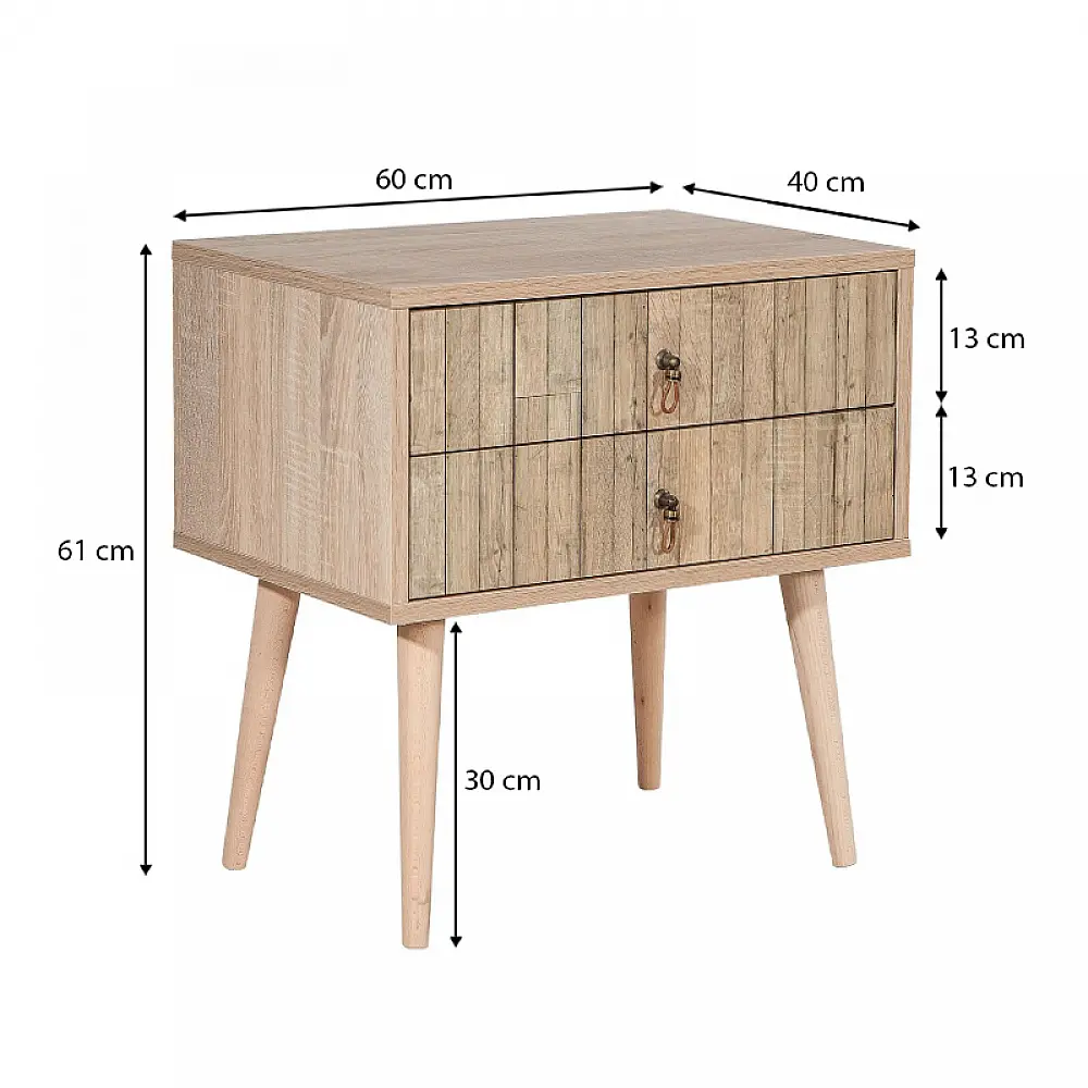Κομοδίνο Soho Megapap από μελαμίνη χρώμα sonoma 60x40x61εκ. - GP052-0005,3 Κομοδίνο Soho Megapap από μελαμίνη χρώμα sonoma 60x40x61εκ. - GP052-0005,3