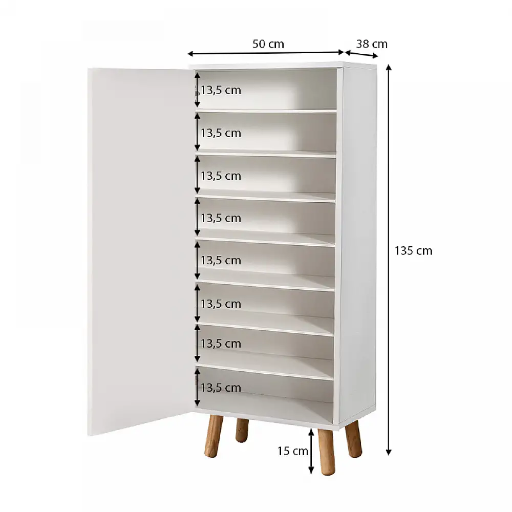 Ντουλάπι κουζίνας/μπάνιου - Παπουτσοθήκη Assiri Megapap χρώμα λευκό 50x38x135εκ. | GP052-0006,3