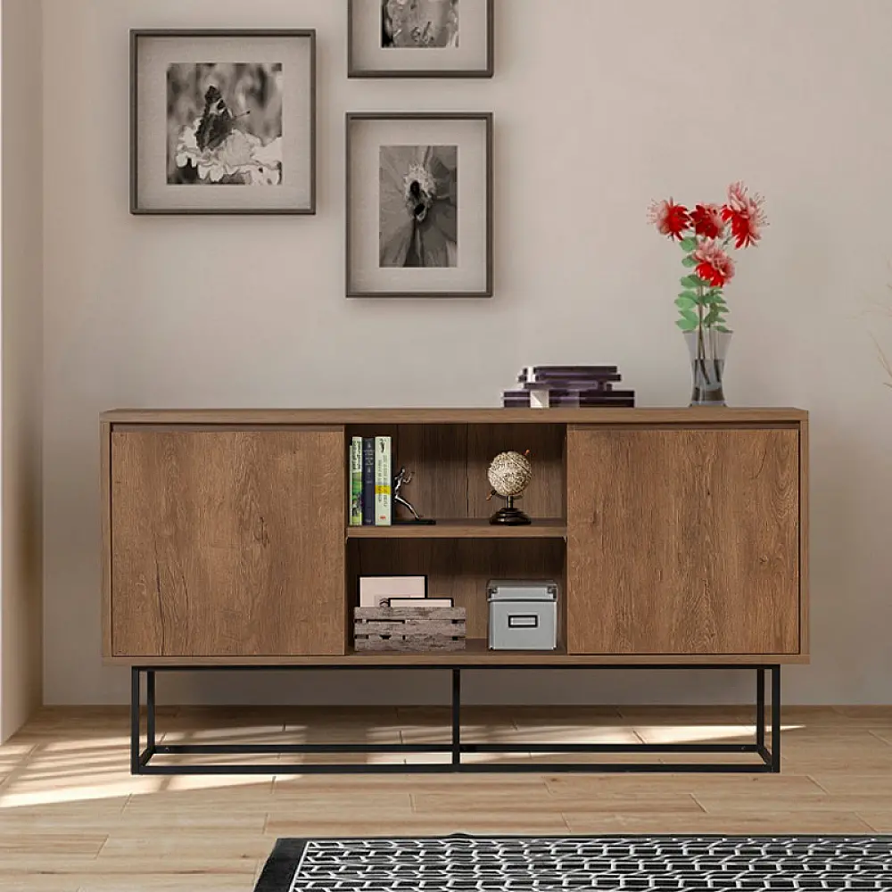 Μπουφές Amedeo Megapap από μελαμίνη χρώμα καρυδί 140x36x72εκ. Μπουφές Amedeo Megapap από μελαμίνη χρώμα καρυδί 140x36x72εκ.