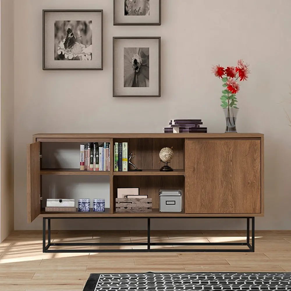 Μπουφές Amedeo Megapap από μελαμίνη χρώμα καρυδί 140x36x72εκ. Μπουφές Amedeo Megapap από μελαμίνη χρώμα καρυδί 140x36x72εκ.