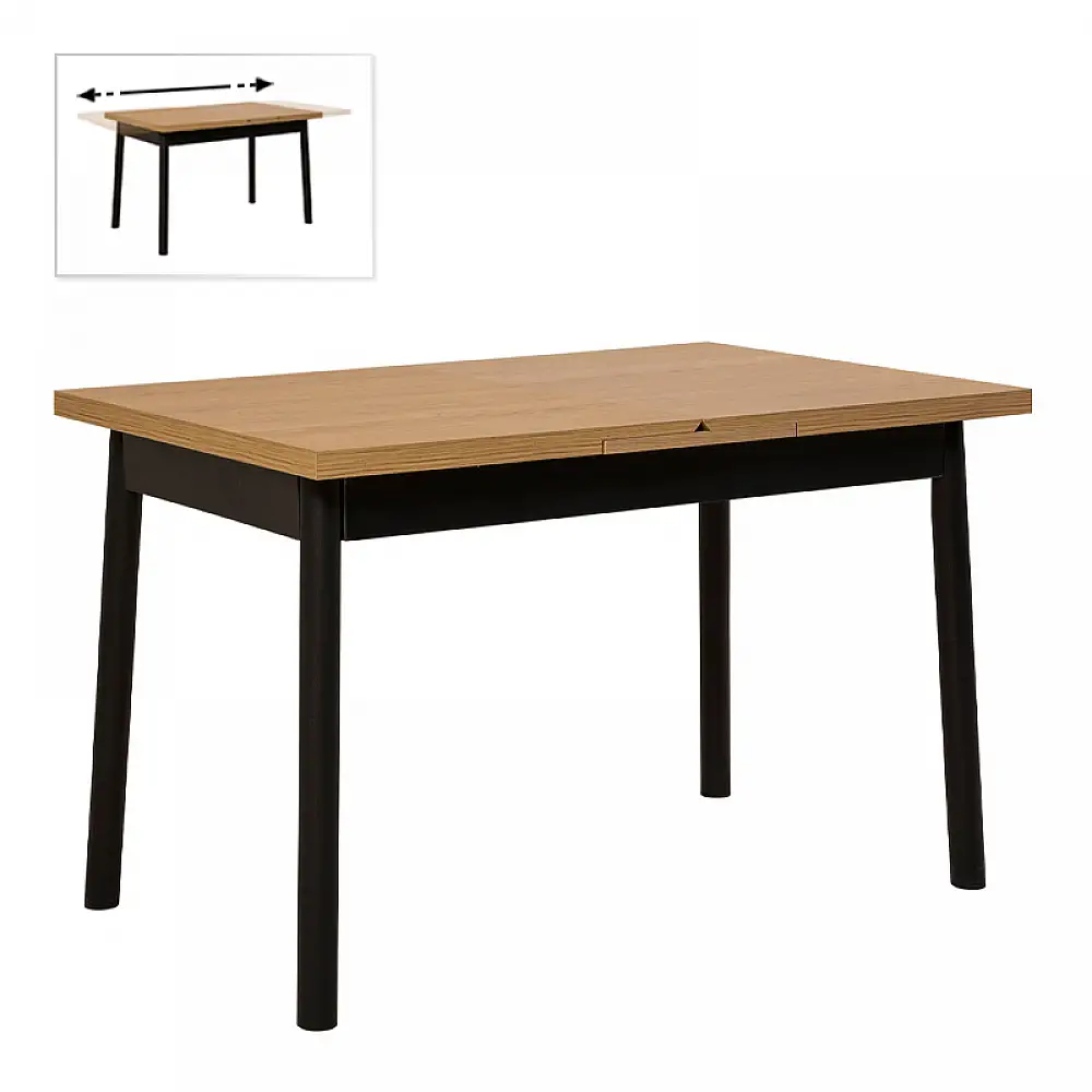 Τραπέζι Jemmy Megapap επεκτεινόμενο χρώμα φυσικό - μαύρο 120/153x75x77εκ. | GP052-0034,1