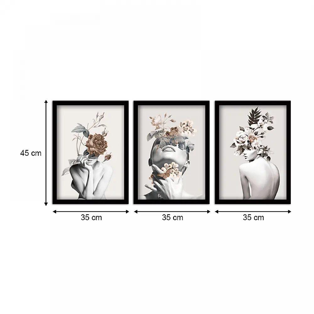 Πίνακας "Flower Girls" Megapap 3 τμχ. σε πλαίσιο 35x45x2εκ. - GP052-0081 Πίνακας "Flower Girls" Megapap 3 τμχ. σε πλαίσιο 35x45x2εκ. - GP052-0081