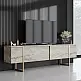 Έπιπλο τηλεόρασης Luxe Megapap χρώμα travertine - χρυσό 180x30x50εκ. Έπιπλο τηλεόρασης Luxe Megapap χρώμα travertine - χρυσό 180x30x50εκ.