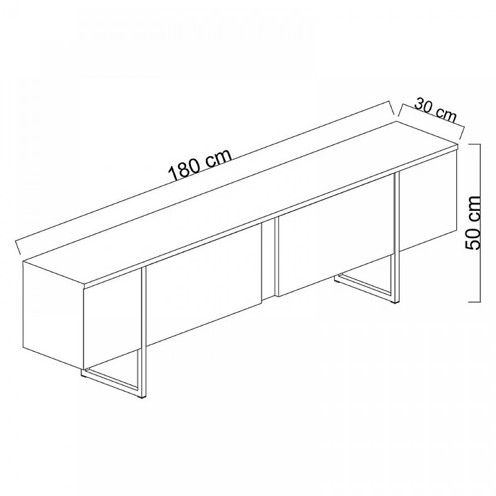 Έπιπλο τηλεόρασης Luxe Megapap χρώμα ανθρακί - χρυσό 180x30x50εκ. Έπιπλο τηλεόρασης Luxe Megapap χρώμα ανθρακί - χρυσό 180x30x50εκ.
