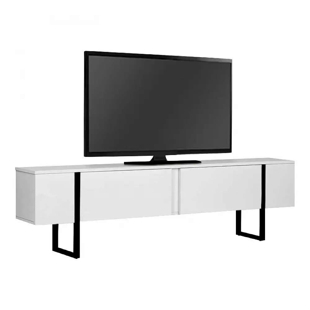 Έπιπλο τηλεόρασης Luxe Megapap χρώμα λευκό - μαύρο 180x30x50εκ. | GP052-0117,7