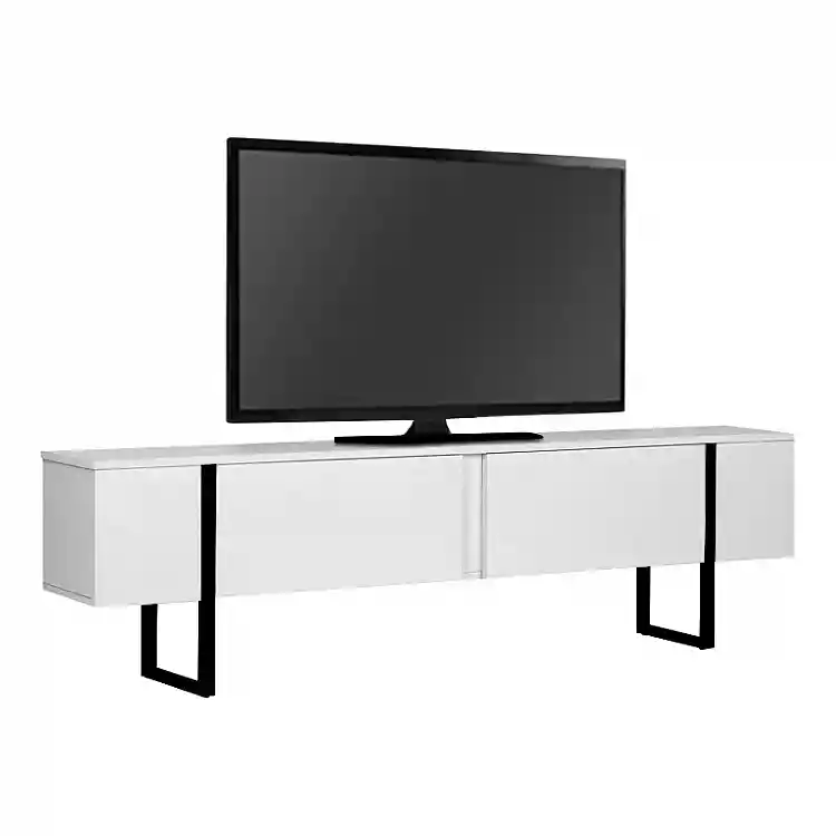 Έπιπλο τηλεόρασης Luxe Megapap χρώμα λευκό - μαύρο 180x30x50εκ. | GP052-0117,7