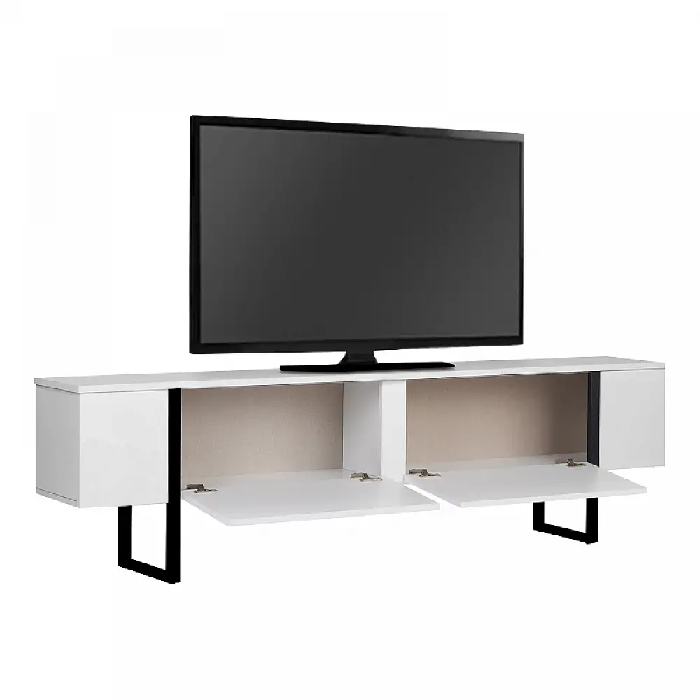 Έπιπλο τηλεόρασης Luxe Megapap χρώμα λευκό - μαύρο 180x30x50εκ. | GP052-0117,7