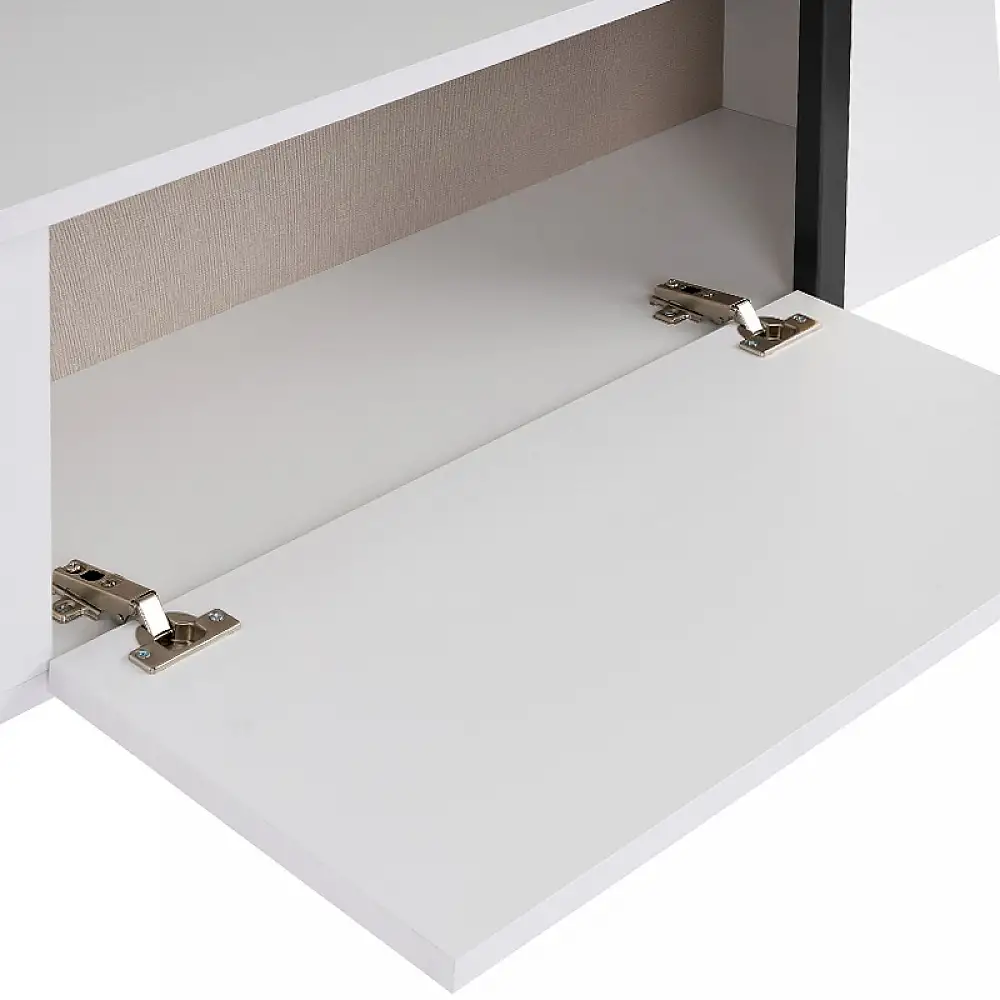 Έπιπλο τηλεόρασης Luxe Megapap χρώμα λευκό - μαύρο 180x30x50εκ. | GP052-0117,7